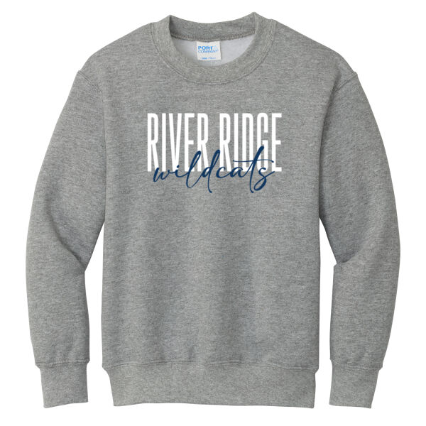 River Ridge Wildcats 2026 Logo 1 - Youth Core Fleece Crewneck Sweatshirt Thumbnail
