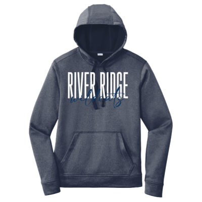 River Ridge Wildcats 2026 Logo 1 - PosiCharge ® Sport Wick ® Heather Fleece Hooded Pullover Thumbnail