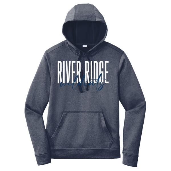 River Ridge Wildcats 2026 Logo 1 - PosiCharge ® Sport Wick ® Heather Fleece Hooded Pullover Thumbnail