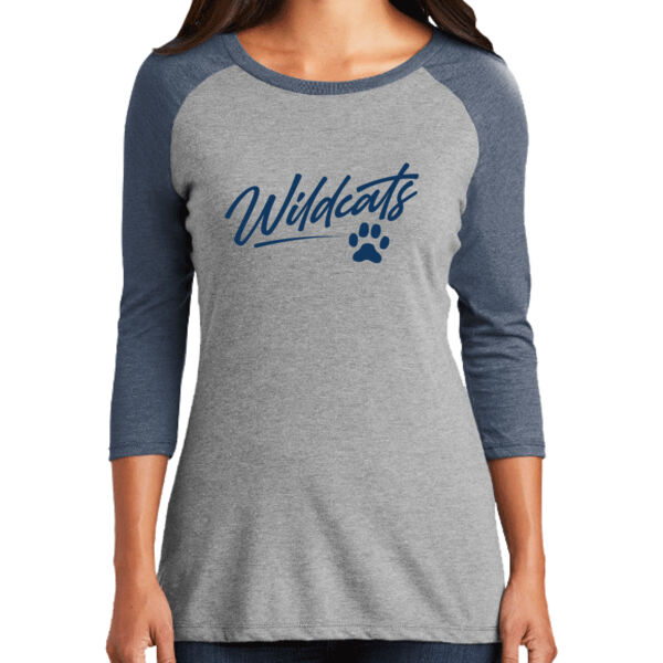 River Ridge Wildcats 2026 Logo 2 - Women's Perfect Tri ® 3/4 Sleeve Raglan Thumbnail