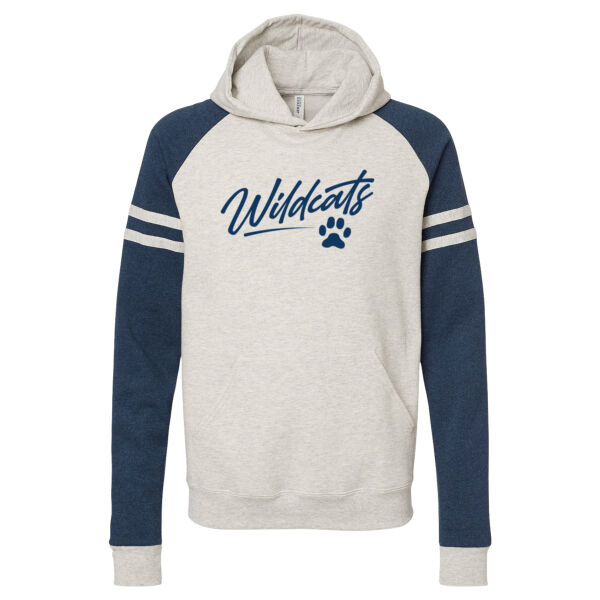 River Ridge Wildcats 2026 Logo 2 - Unisex NuBlend ® Varsity Colorblock Hooded Sweatshirt Thumbnail