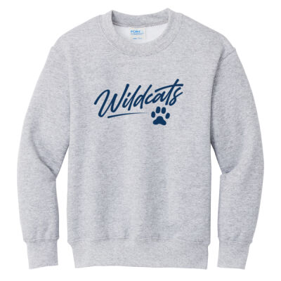 River Ridge Wildcats 2026 Logo 2 - Youth Core Fleece Crewneck Sweatshirt Thumbnail