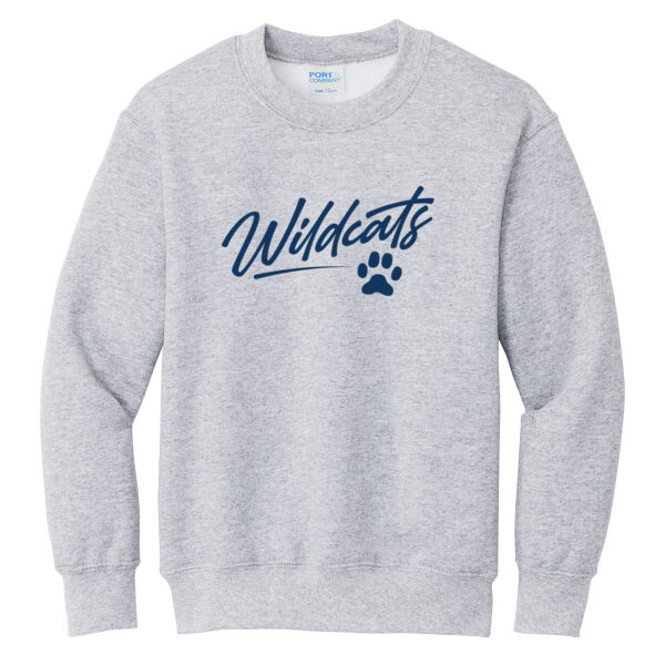 River Ridge Wildcats 2026 Logo 2 - Youth Core Fleece Crewneck Sweatshirt Thumbnail
