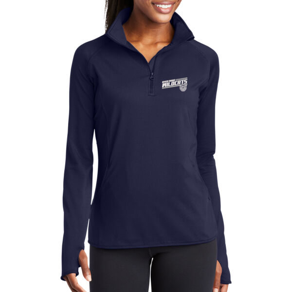 River Ridge Wildcats 2026 Embroidered Logo 1 - Women's Sport Wick ® Stretch 1/4 Zip Pullover Thumbnail