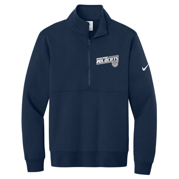 River Ridge Wildcats 2026 Embroidered Logo 1 - Club Fleece Sleeve Swoosh 1/2 Zip Thumbnail