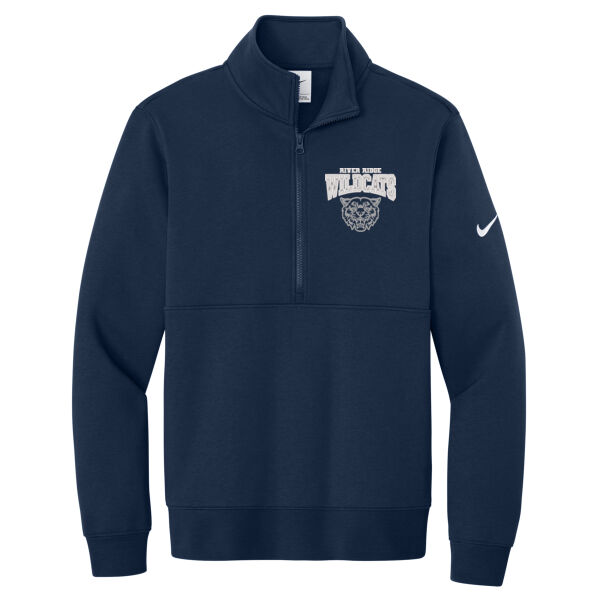 River Ridge Wildcats 2026 Embroidered Logo 2 - Club Fleece Sleeve Swoosh 1/2 Zip Thumbnail