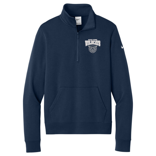 River Ridge Wildcats 2026 Embroidered Logo 2 - Women's Club Fleece Sleeve Swoosh 1/2 Zip Thumbnail