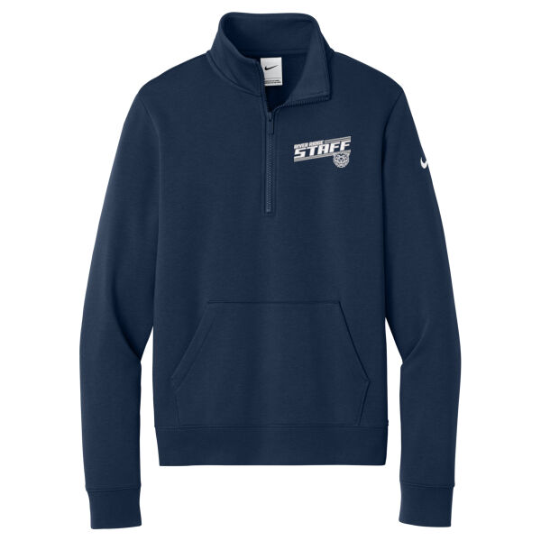 River Ridge Wildcats 2026 Embroidered Staff Logo - Women's Club Fleece Sleeve Swoosh 1/2 Zip Thumbnail